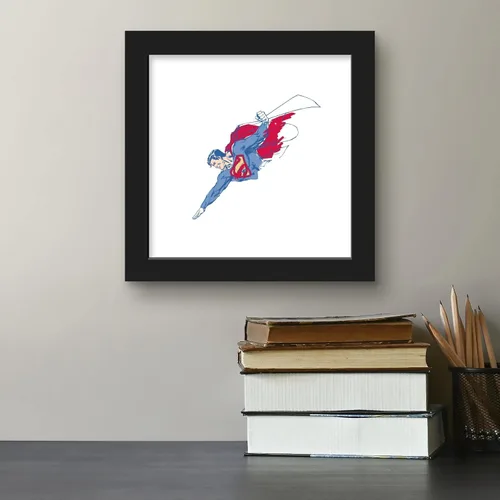 Vista 4 de Trends International Gallery Pops DC Comics Superman - Póster de pared de boceto de torso, 12 x 12 pulgadas, versión enmarcada en negro