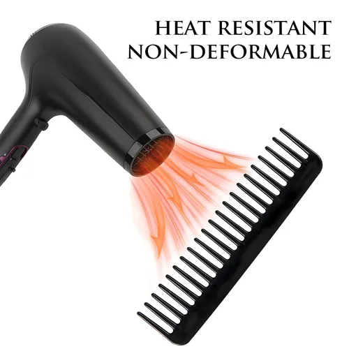 Vista 6 de Paquete de 3 herramientas para cola de cabello, peine de dientes anchos para cabello rizado, largo y grueso, color negro