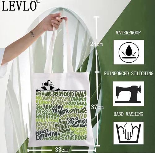 Vista 4 de LEVLO Musical Canvas Tote Bag Michael Keaton Fans Gift Charles Reusable Shoulder Bag