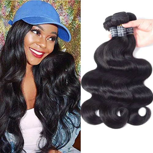Vista 19 de Amella 3 paquetes de 3 mechones de cabello virgen brasileño ondulado (8, 10, 12 pulgadas), negro natural) 8A, 100% sin procesar, cabello humano
