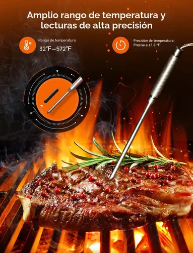 Vista 7 de Govee Termómetro de carne WiFi con 4 sondas, termómetro inalámbrico inteligente para carne con alerta de notificación de aplicación de rango