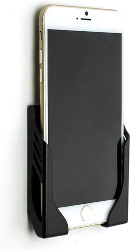 Vista 3 de Dockem Soporte de pared sin daños para iPhone: 14, 13, 12, 11, Pro, Plus, Mini, Pro Max, SE 2/3, XS/X, XS Max, XR, 8/7, 8/7+, S22, S21, S20: 3M Negro