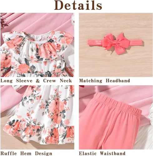 Vista 4 de Aalizzwell Conjunto de leggings de vestir para bebés y niñas