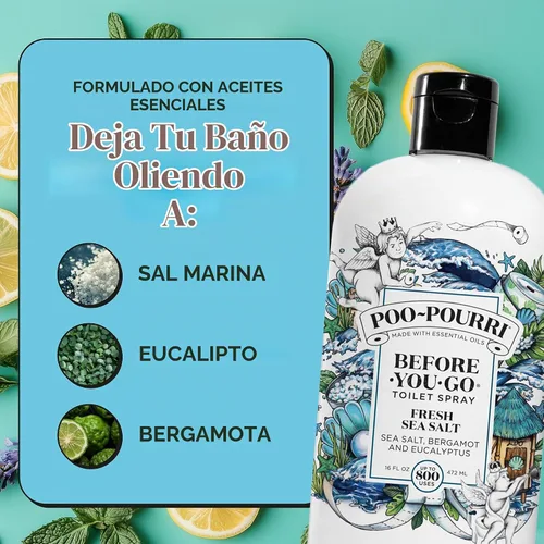 Vista 8 de Poo-Pourri Before-You-Go - Recambio de espray para inodoro, sal marina
