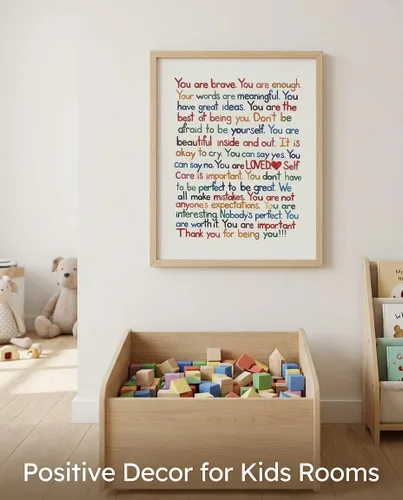 Vista 8 de AMERICAN LUXURY GIFTS You Are Brave You Are Enough Arte de Pared, Impresión de Cita Inspiradora de 8x10 Sin Marco, Motivación Minimalista