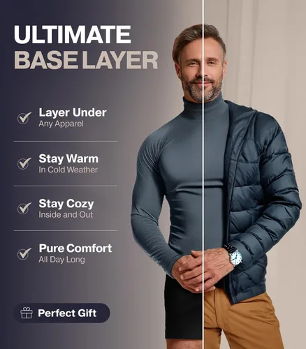 Vista 3 de Thermajohn Thermal Shirts for Men Long Sleeve Thermal Compression Shirts for Men Base Layer Cold Weather
