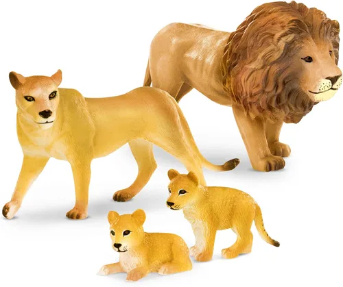 Vista 14 de Terra by Battat Juego familiar de juguetes de elefante africano de 4 piezas - Figuras realistas de animales de safari de plástico - Juguetes