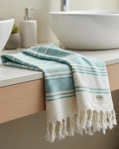 Vista 12 de DEMMEX Toallas de mano turcas de algodón orgánico certificado para baño, juego de 2, toallas de cocina y gimnasio, toallas de viaje compactas