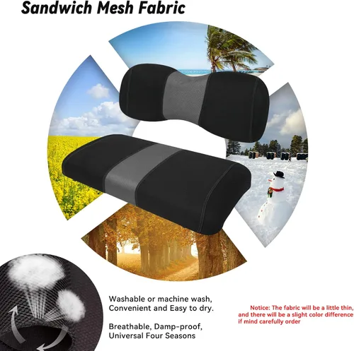 Vista 5 de Fundas de Asiento Delantero para Carrito de Golf Compatibles con Yamaha G29 Drive/Drive 2, Funda de Asiento Ajustable Lavable y Transpirable