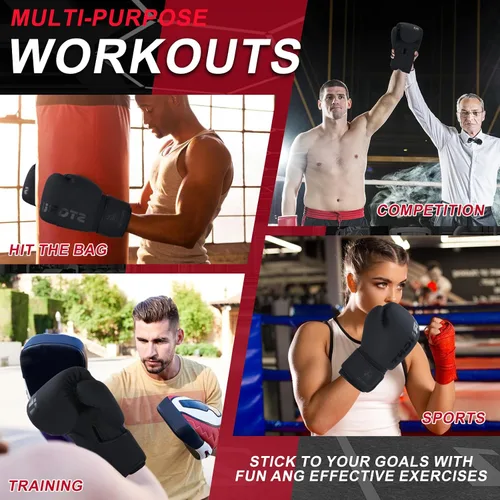 Vista 5 de Guantes de boxeo para hombres y mujeres, guantes de entrenamiento de boxeo, guantes de boxeo MMA, Kickboxing, guantes de entrenamiento para boxeo