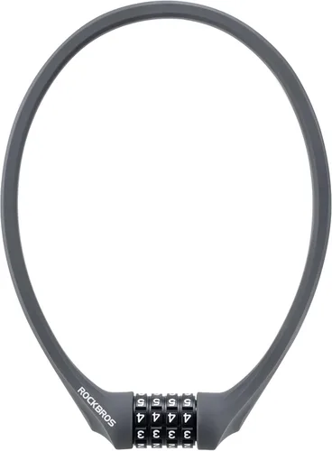 Vista 8 de ROCKBROS Candados de cable de bloqueo de bicicleta con combinación antirrobo, combinación de 4 dígitos, cerradura de bicicleta ligera, bloqueo
