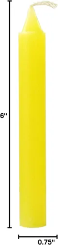 Vista 2 de 6 velas domésticas amarillo/amarillo de 6 x 3/4 pulgadas para rituales y hechizos