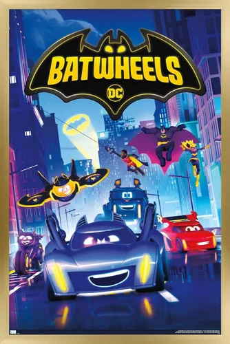 Vista 14 de Trends International DC Comics TV Batwheels - Póster de pared de arte clave, 22.4 pulgadas de largo x 14.7 W, versión enmarcada de madera de granero