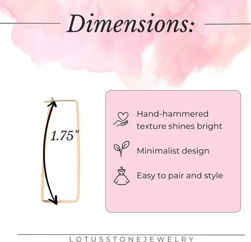Vista 69 de Aretes de aro finos martillados, elegantes plata esterlina geométrica sólida, relleno de oro y relleno de oro rosa; para mujer por Lotus Stone