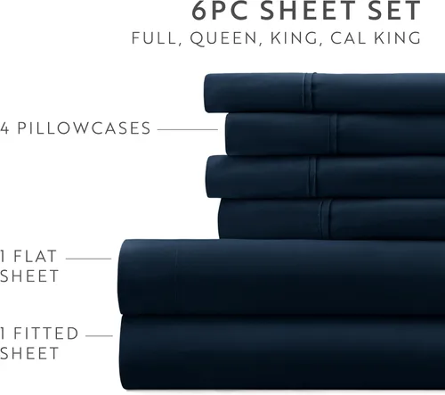 Vista 100 de ienjoy Home Linen Market - Juego de sábanas de 6 piezas, color rubor, tamaño King Blush