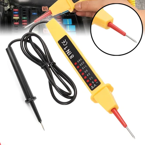 Vista 5 de Detector de voltaje 8 en 1 probador de voltaje pluma AC DC 6 a 380V multifuncional coche instrumento eléctrico probador detector con indicador