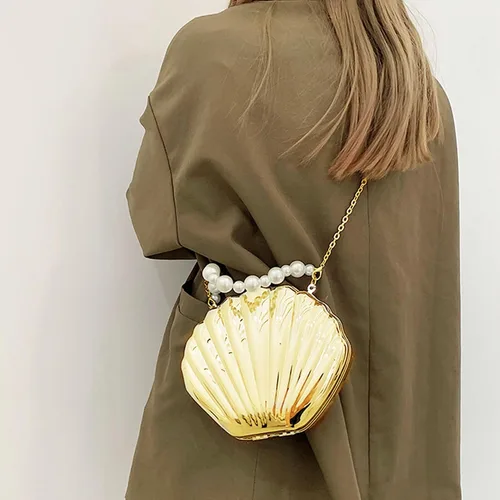 Vista 3 de Women Mini Seashell Evening Clutch Top-Handle Bag Cross-body Bag