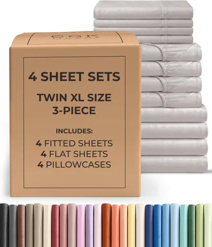 Vista 150 de Pack of 2, Twin Size 3 Piece Sheet Set - Breathable & Cooling - White