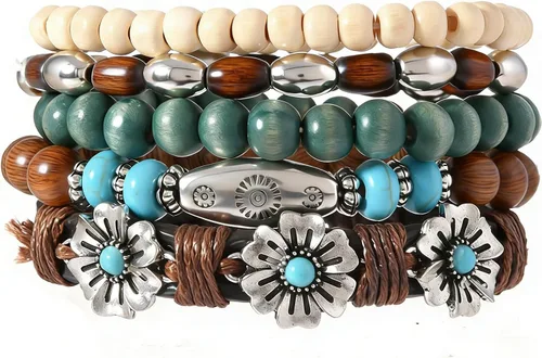 Vista 49 de Pulsera Gótica Ajustable de Cuero Trenzado Punk Multicapa de Estilo Grunge, Conjunto de Pulseras Emo con Brazalete de Metal, Envoltura