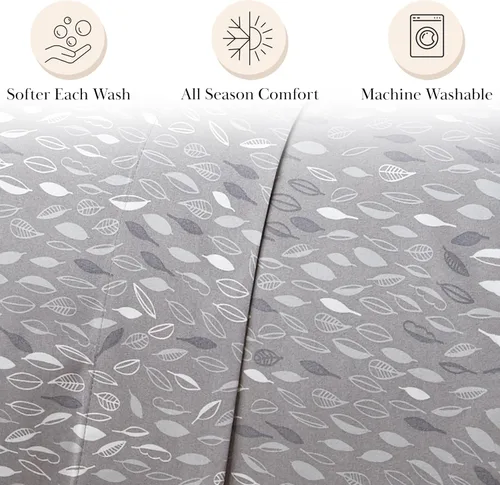 Vista 108 de Southshore Fine Living, Inc. Colección Winter Brush, juego de sábanas de 3 piezas para cama individual, sábana bajera con bolsillo profundo de 14