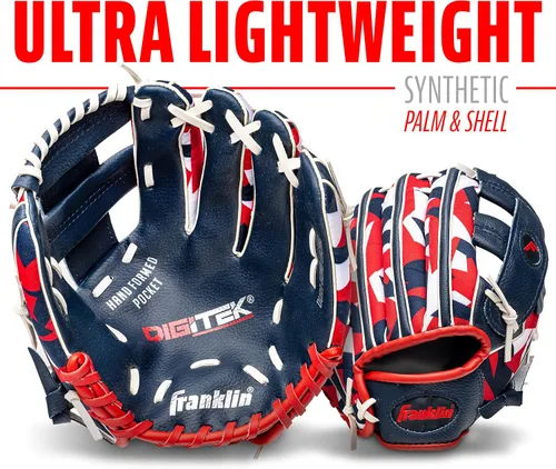 Vista 5 de Franklin Sports RTP Kids Tball Glove Azul marino/Rojo