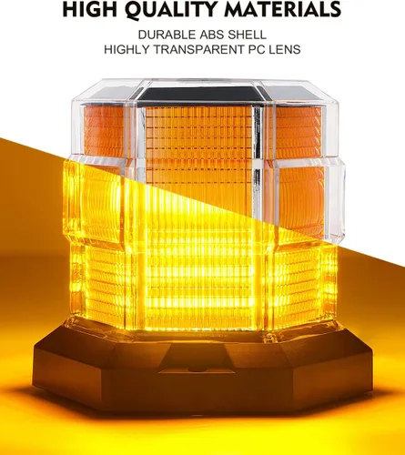 Vista 3 de LUMENIX 72 LED ámbar techo luz de advertencia para camiones Magnetic Mount Mini Light Bar for Construction Vehicles, Forklifts, Snow Plows