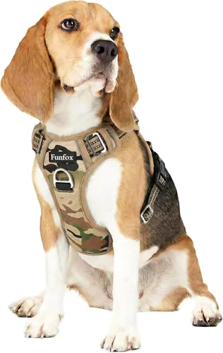 Vista 23 de Funfox Arnés para perro sin tirones, arnés de chaleco ajustable para mascotas, material súper suave con mango vertical, fácil control, paseo