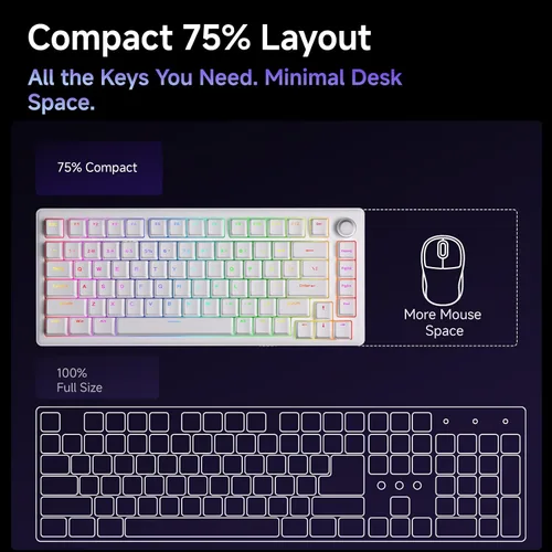 Vista 7 de DIERYA Teclado mecánico para juegos DK81E 75%
