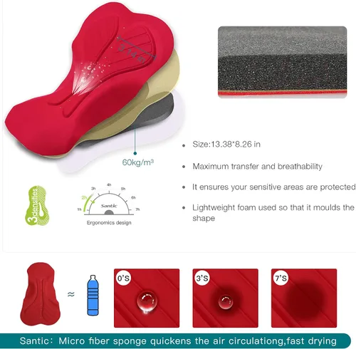 Vista 4 de Santic Maillot de ciclismo de manga corta para hombre ropa de bicicleta de carretera con relleno