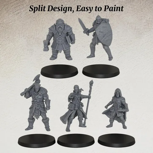 Vista 4 de DND Miniatures Fantasy Adventurer 0.984 in 1:64 Minis AS1057