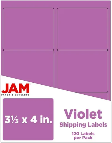 Vista 27 de Etiquetas de dirección de envío JAM PAPER - Rectangular - 1 1/3 x 4 - Rosa bebé pastel - 126/Paquete
