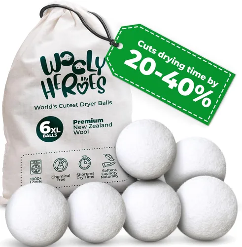 Vista 17 de No más hojas de secadora! Bolas de lana reutilizables para secadora XL, paquete de 6 unidades, reduce la estática, reduce el tiempo de secado y 6