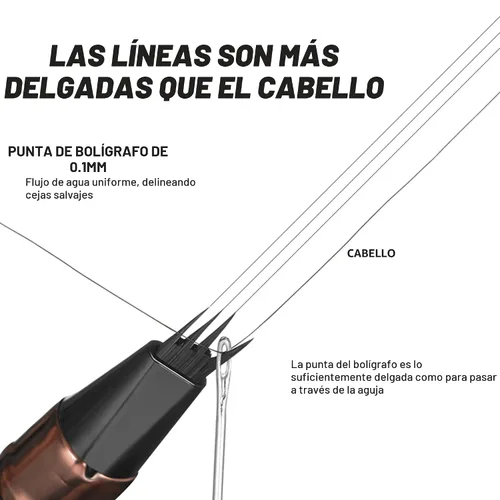 Vista 5 de Lápiz de cejas, 2 bolígrafos de cejas de microblading impermeables, 4 puntas precisas para mujeres, para crear cabello sin esfuerzo como cejas