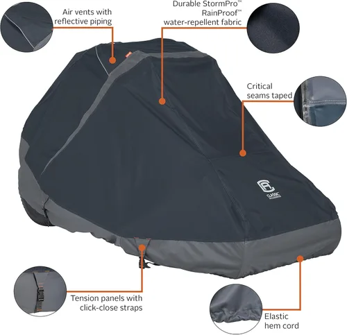Vista 4 de Classic Accessories StormPro - Cubierta impermeable para cortacésped de giro cero, se adapta a cortacéspedes con cubiertas de hasta 60 pulgadas