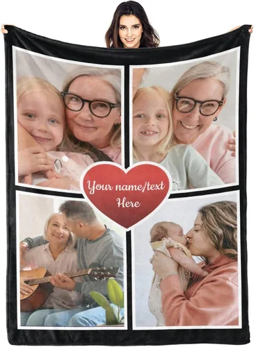 Vista 35 de envía al día siguiente, manta personalizada con texto en imagen, manta personalizada de foto, manta de franela personalizada, regalos personalizados