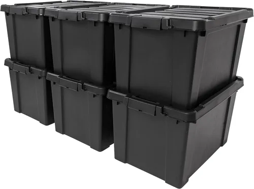 Vista 12 de IRIS USA - Contenedores de almacenamiento con tapa de 3 galones con candado, paquete de 5 - Fabricados en EE. UU., contenedores resistentes