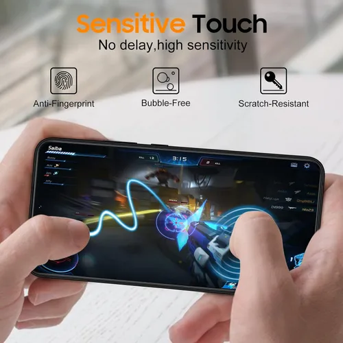 Vista 6 de UniqueMe Protector de pantalla de vidrio templado compatible con Samsung Galaxy S22 5G de 6.1 pulgadas + protector de lente de cámara con marco