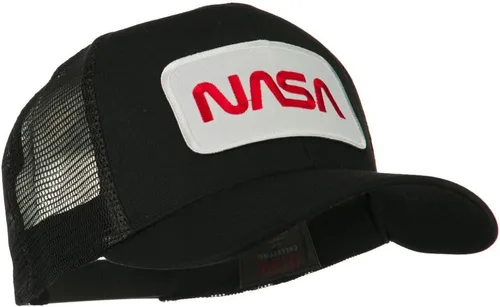 Vista 5 de e4Hats Gorra trasera de malla con parche bordado con logotipo de la NASA Negro