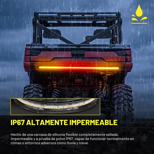 Vista 7 de Nilight - Tira de luz LED para plataforma trasera de 30 pulgadas de UTV, 204 LED, luces de freno ámbar, luces intermitentes rojas, compatible
