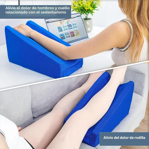Vista 3 de TYYIHUA Almohada para reposabrazos, almohada de elevación de brazos, soporte y recuperación para cirugía de brazo o rodilla roto, almohada de Azul