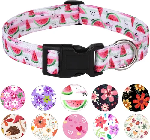 Vista 9 de Collar de perro, collar ajustable para perros pequeños, medianos y grandes, lindo collar de cachorro para perros machos y hembras, bonito diseño