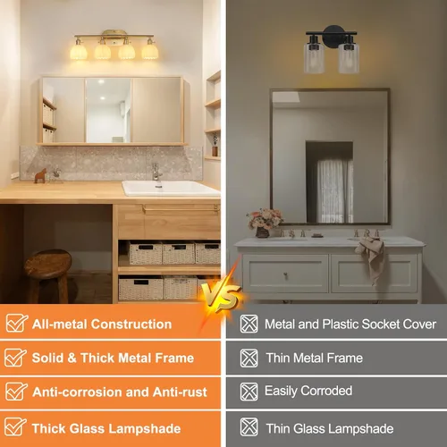 Vista 43 de Shenmoyl Lámparas de baño, lámpara de pared de 2 luces para tocador sobre espejo con pantalla de vidrio tulipán blanco para dormitorio, sala