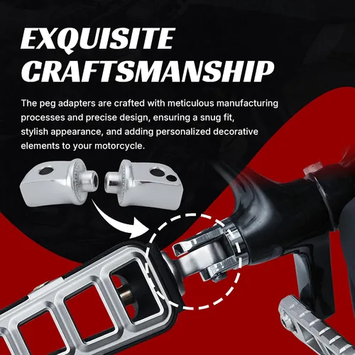 Vista 5 de Adaptador de clavija de pasajero estriado para estriberas delanteras/traseras y tablas de suelo para modelos Harley Softail 2018-2023, cromado