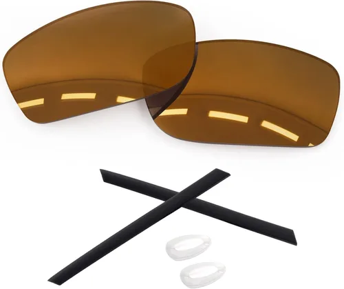 Vista 14 de 1.6MM Polarized Replacement Lenses & Rubber Kits for Oakley Gauge 8 Family Sunglasses Iridium negro - Policarbonato polarizado