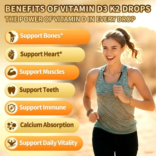 Vista 4 de VivoNu Vitamina D3 K2 10000 UI con MK7-300 Cápsulas blandas de aceite de coco virgen, 2 en 1 vitaminas D y K complejo Vitamina D3 con K2