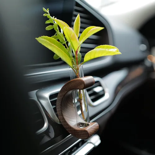 Vista 7 de Clip para salida de aire con jarrón de brotes, mini estación de propagación de plantas, accesorios de decoración de auto boho, regalos para mujeres