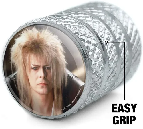 Vista 3 de Laberinto Goblin King David Bowie Retrato Llanta Llanta Llanta Tapones de Válvula de Aluminio