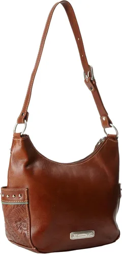 Vista 2 de American West Lady Lace Zip Top Everyday Hobo, Bronceado mocaturquesa