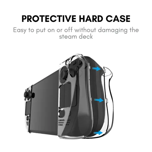 Vista 2 de Crystal Clear Cover Hard Case for Steam Deck Gaming Console PC Protective Kits SteamDeck Updated Version