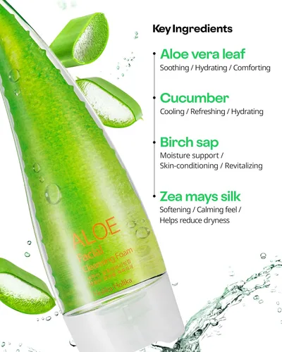 Vista 4 de HOLIKA HOLIKA Espuma limpiadora facial de aloe, 5.07 onzas líquidas